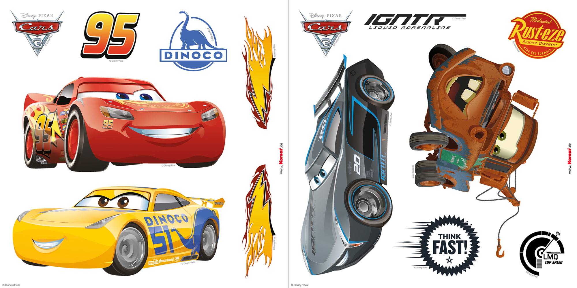 Disney Fensteraufkleber / Window-Sticker "Cars 3"