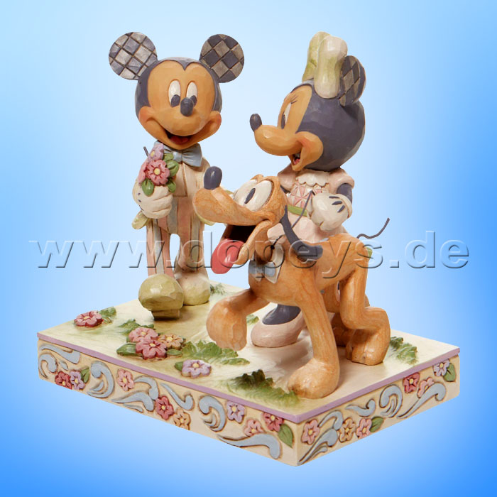 Disney Traditions - Springtime Stroll (Mickey, Minnie & Pluto White Woodland) figurine by Jim Shore 6010101