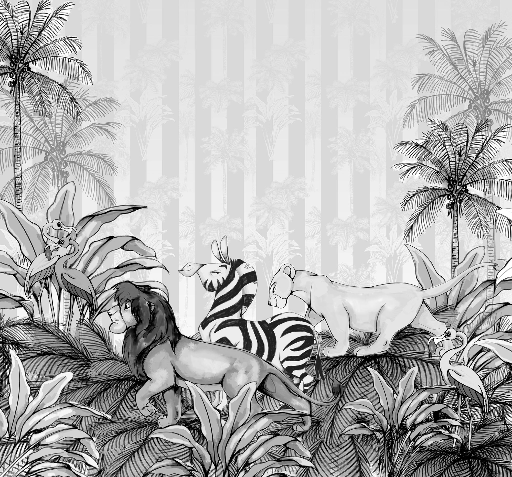 Disney Vlies Fototapete Der König der Löwen "Lion King Monochrome"