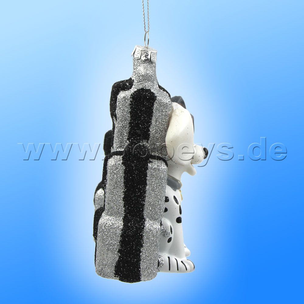 Kurt S. Adler - Disney "Patch mit Weihnachtsgeschenken" 101 Dalmatiner Weihnachtsanhänger aus Glas Ornament DN33019