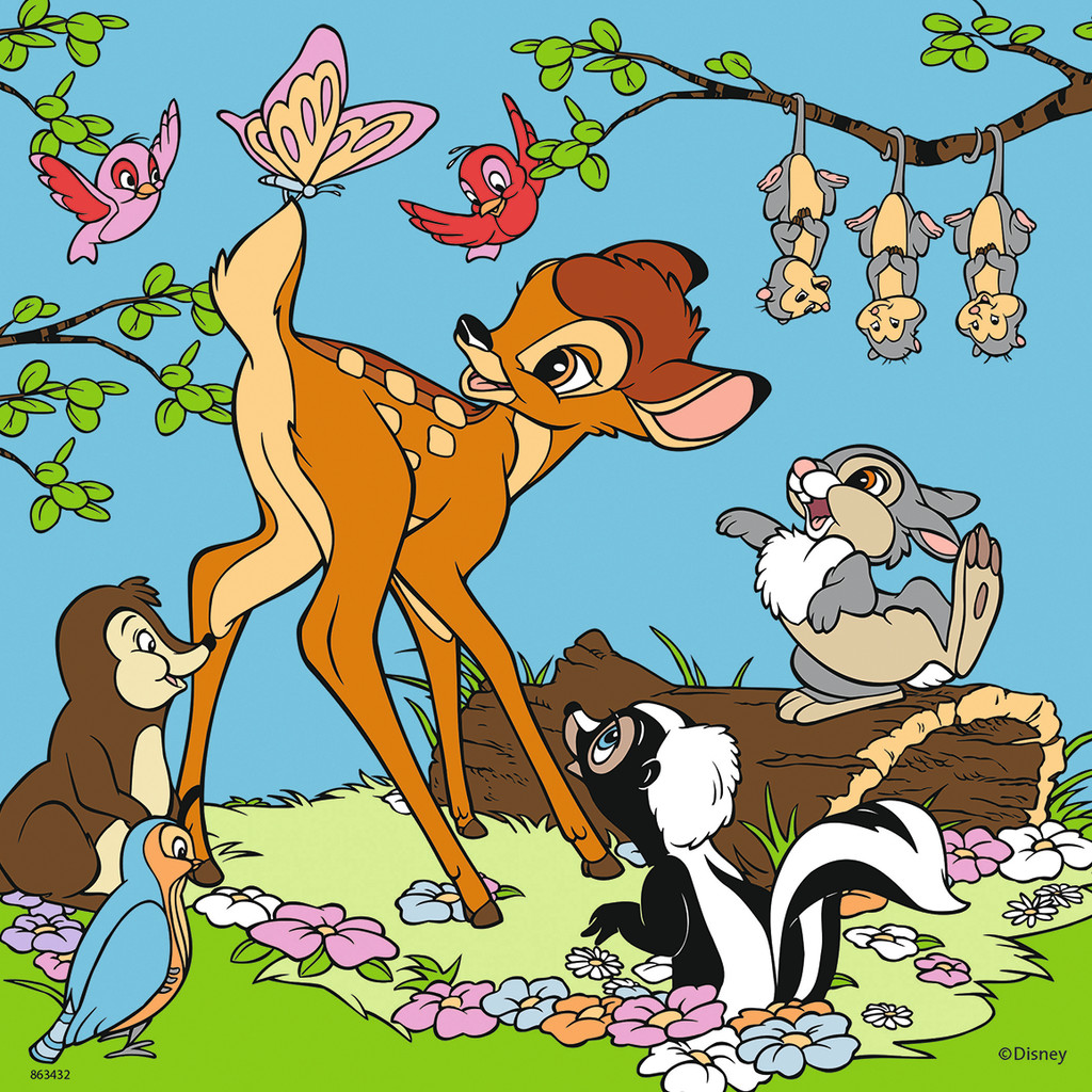 Disney Puzzles Bambi, Aristocats & 101 Dalmatiner "Disney Freunde" von Ravensburger 08043