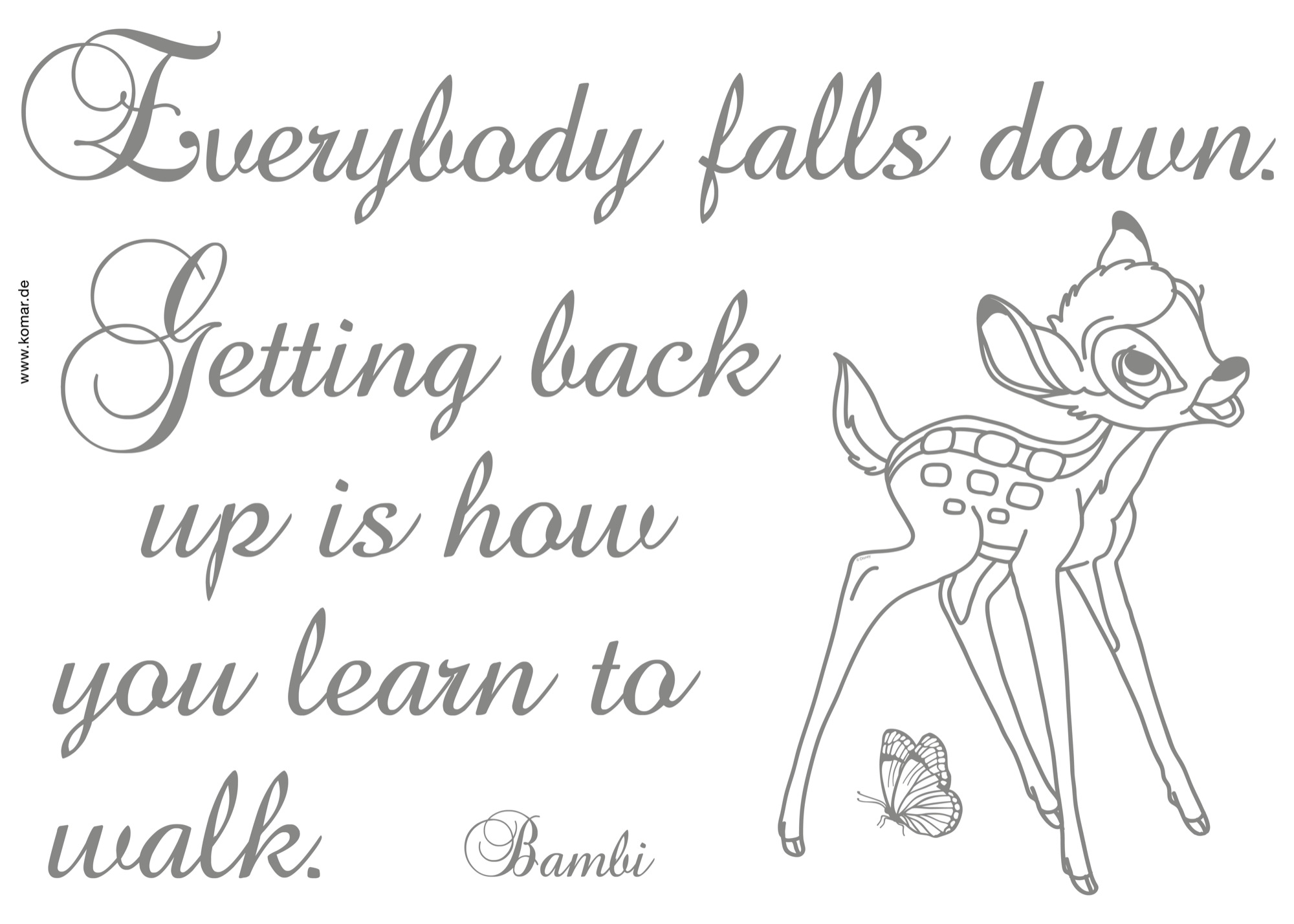 Disney Wandsticker / Wandaufkleber Bambi "Getting back up"