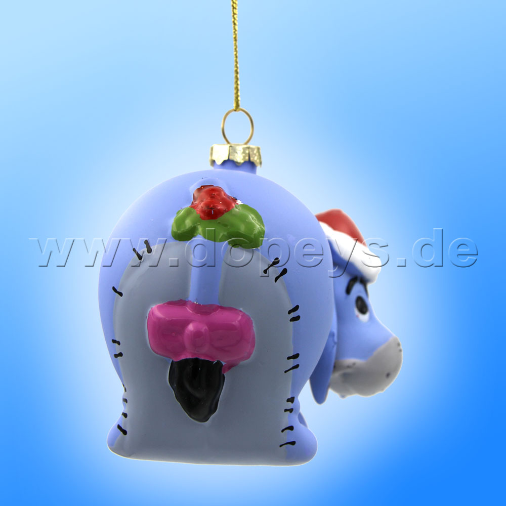 Kurt S. Adler - Disney "Eeyore with Santa Hat" Christmas Hanging Glass Ornament DN35031