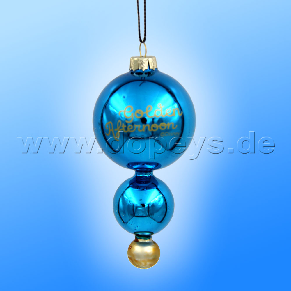 Kurt S. Adler - Disney "Alice im Wunderland" Weihnachtsbaumkugel / Glaskugel Tropfenform bauchig in Blau DN34002