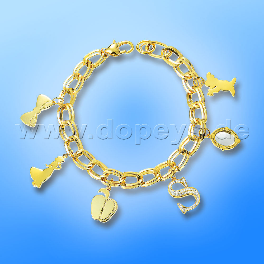 Disney Charm Bracelet - Snow White (Princess) in Gold from Couture Kingdom 12100151
