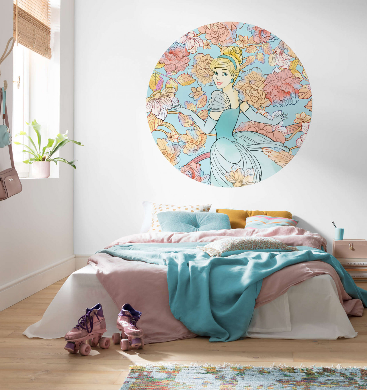 Disney Wandsticker / Wandaufkleber "Cinderella Pastel Dreams" rund 125cm x 125cm