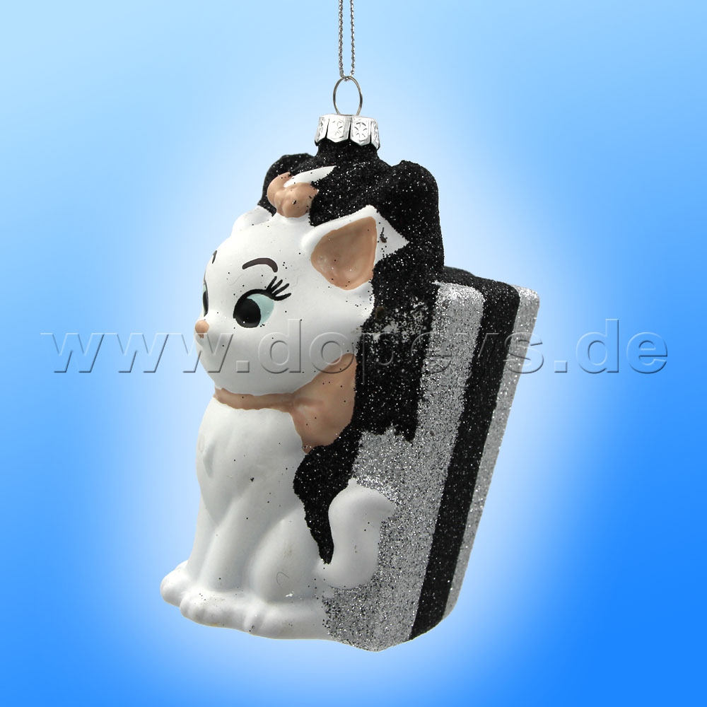 Kurt S. Adler - Disney "Marie mit Weihnachtsgeschenk" Aristocats Weihnachtsanhänger aus Glas Ornament DN33020