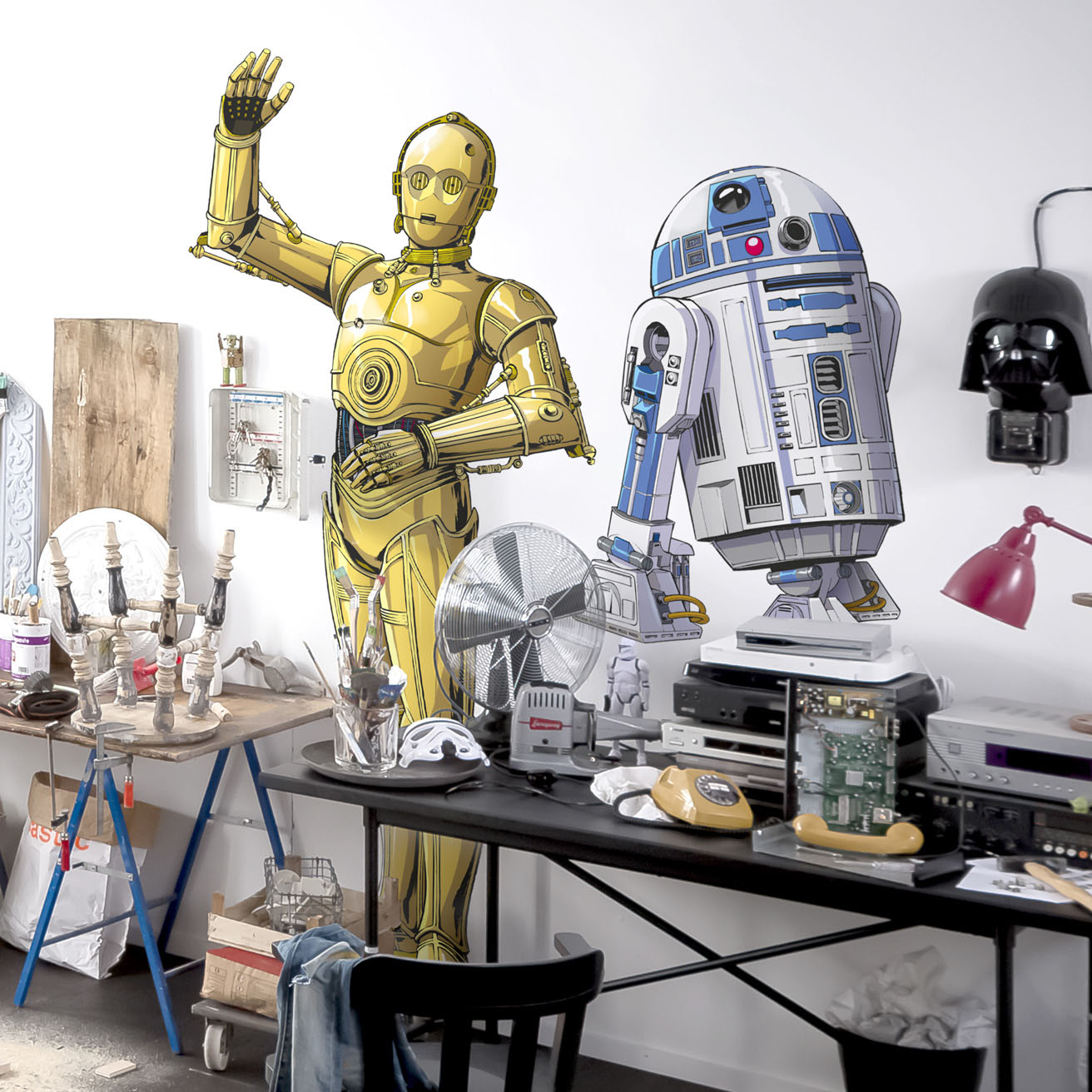 Star Wars Vlies Fototapete selbstklebend "Star Wars XXL R2D2" 127cm x 120cm
