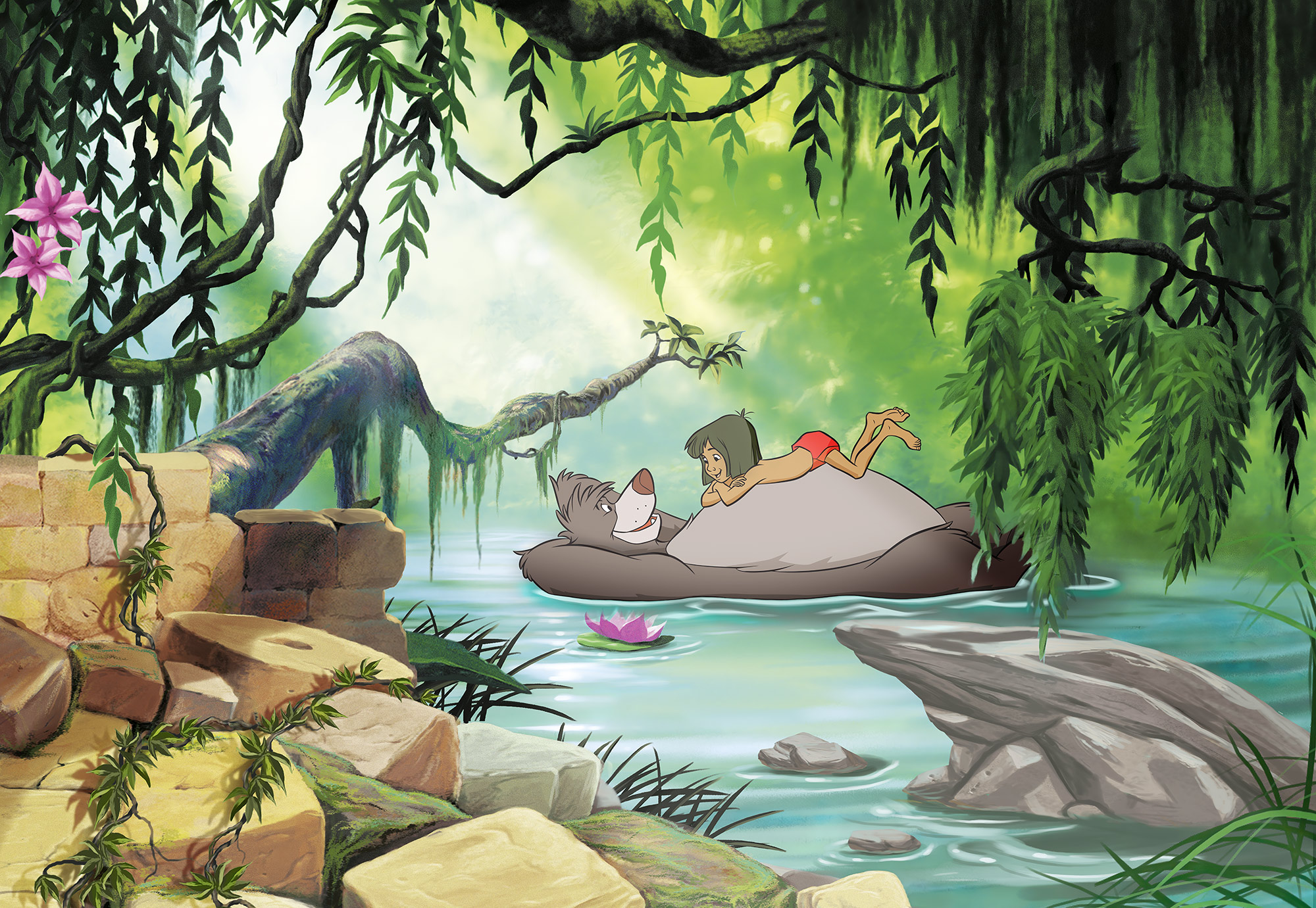 Disney Fototapete Das Dschungelbuch "Jungle book Swimming With Baloo"