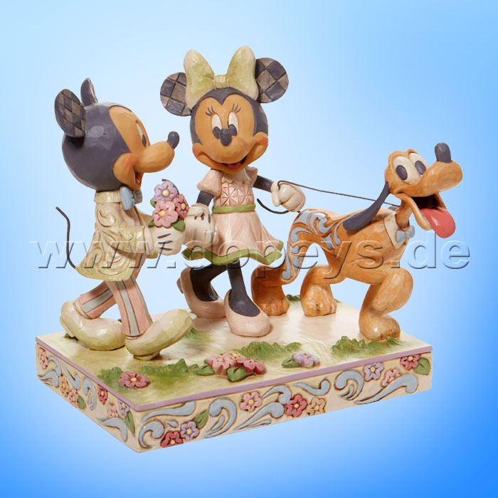 Disney Traditions - Springtime Stroll (Mickey, Minnie & Pluto White Woodland) figurine by Jim Shore 6010101