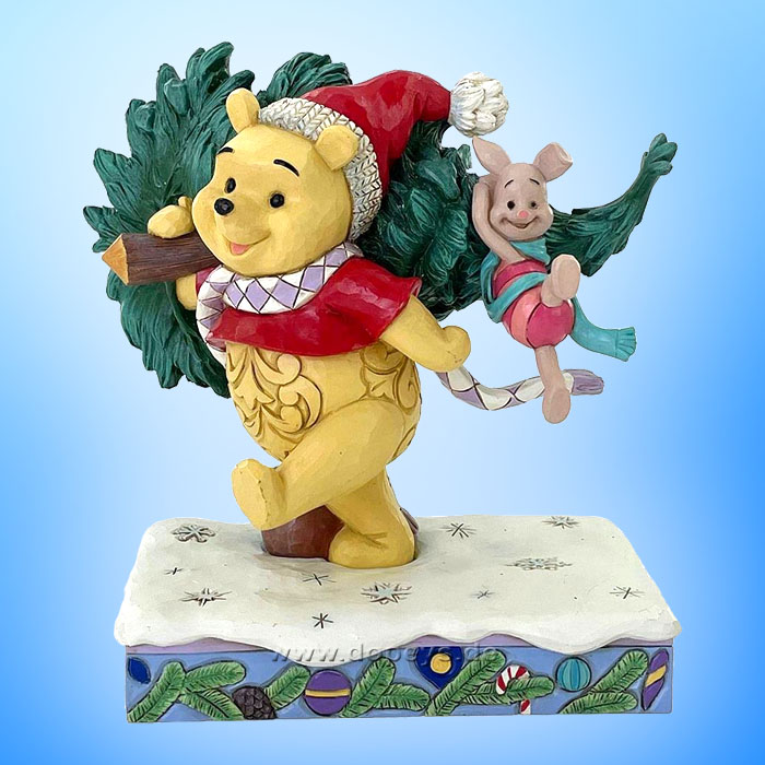Disney Traditions Figur - Winnie Puuh & Ferkel holen einen Weihnachtsbaum (A Tree for Two) von Jim Shore 6016886