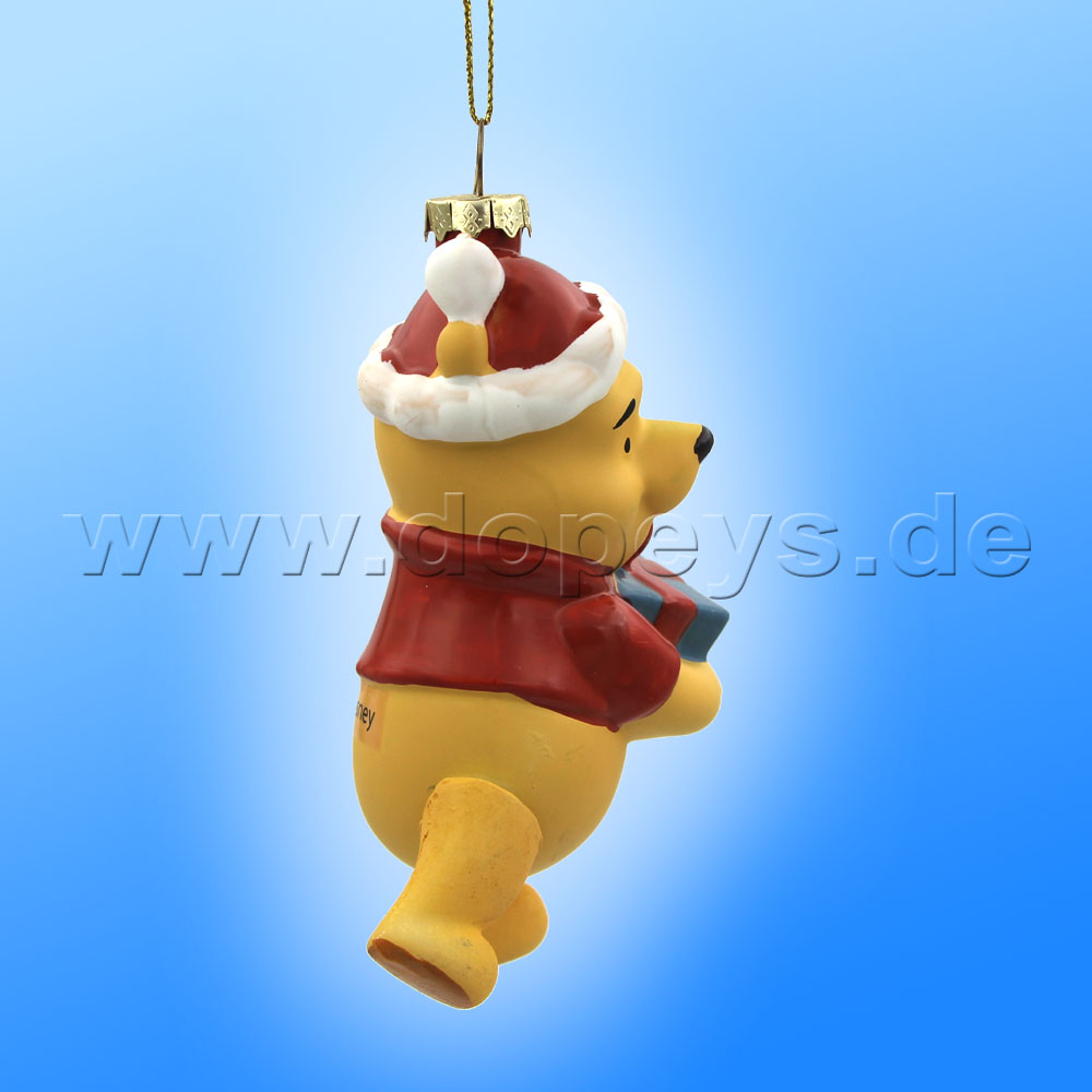 Kurt S. Adler - Disney "Winnie Pooh with Gift" Christmas Hanging Glass Ornament DN35030
