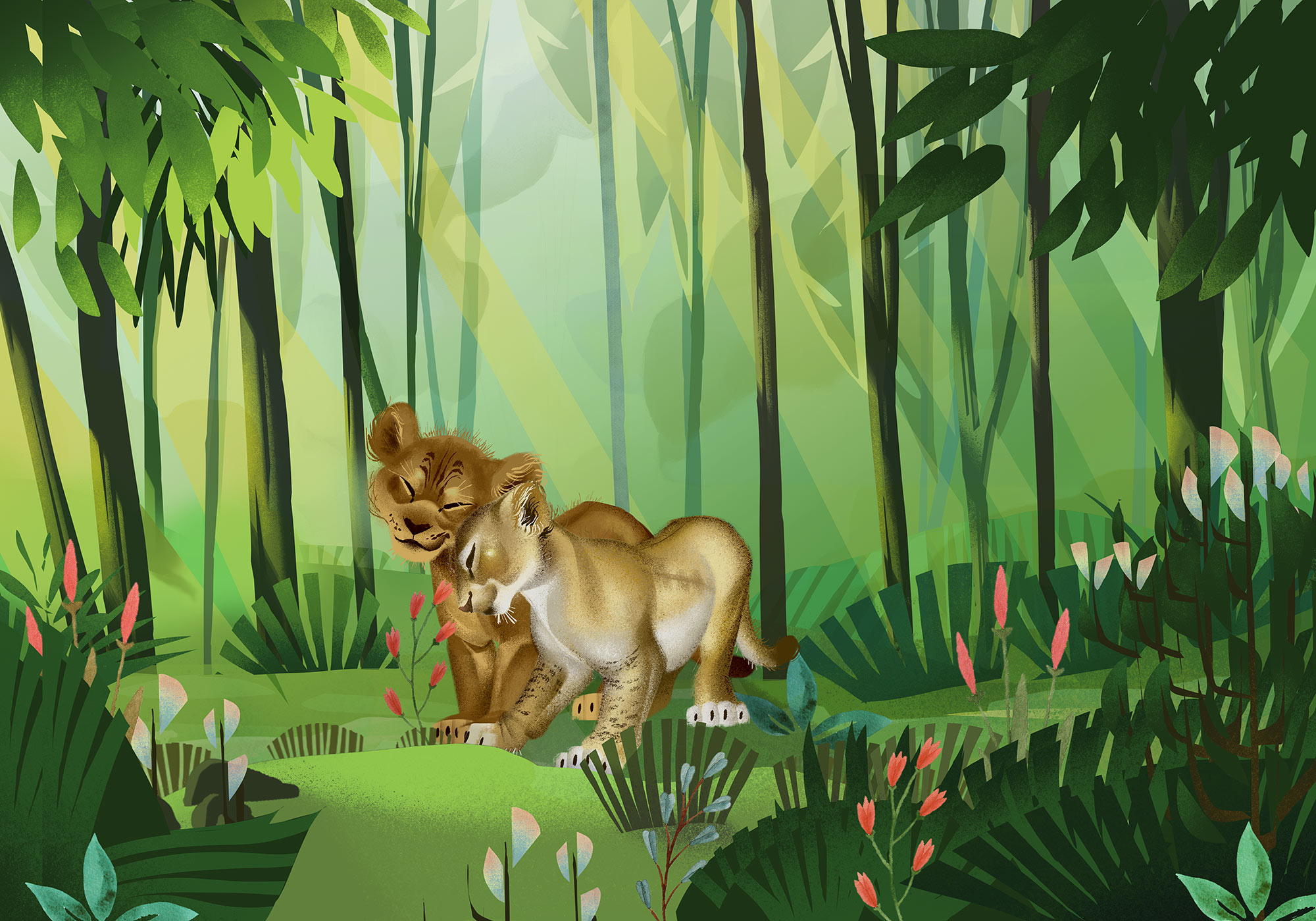 Disney Vlies Fototapete Der König der Löwen "Lion King Love"