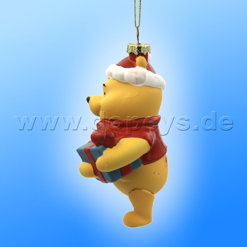 Kurt S. Adler - Disney "Winnie Pooh with Gift" Christmas Hanging Glass Ornament DN35030
