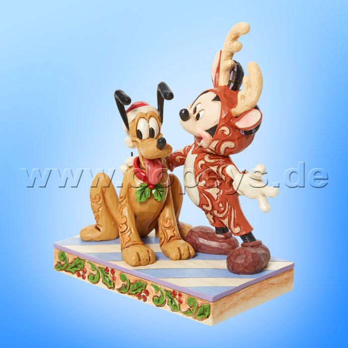 Disney Traditions - Mickey Reindeer & Pluto Santa (Festive Friends) figurine by Jim Shore 6013059