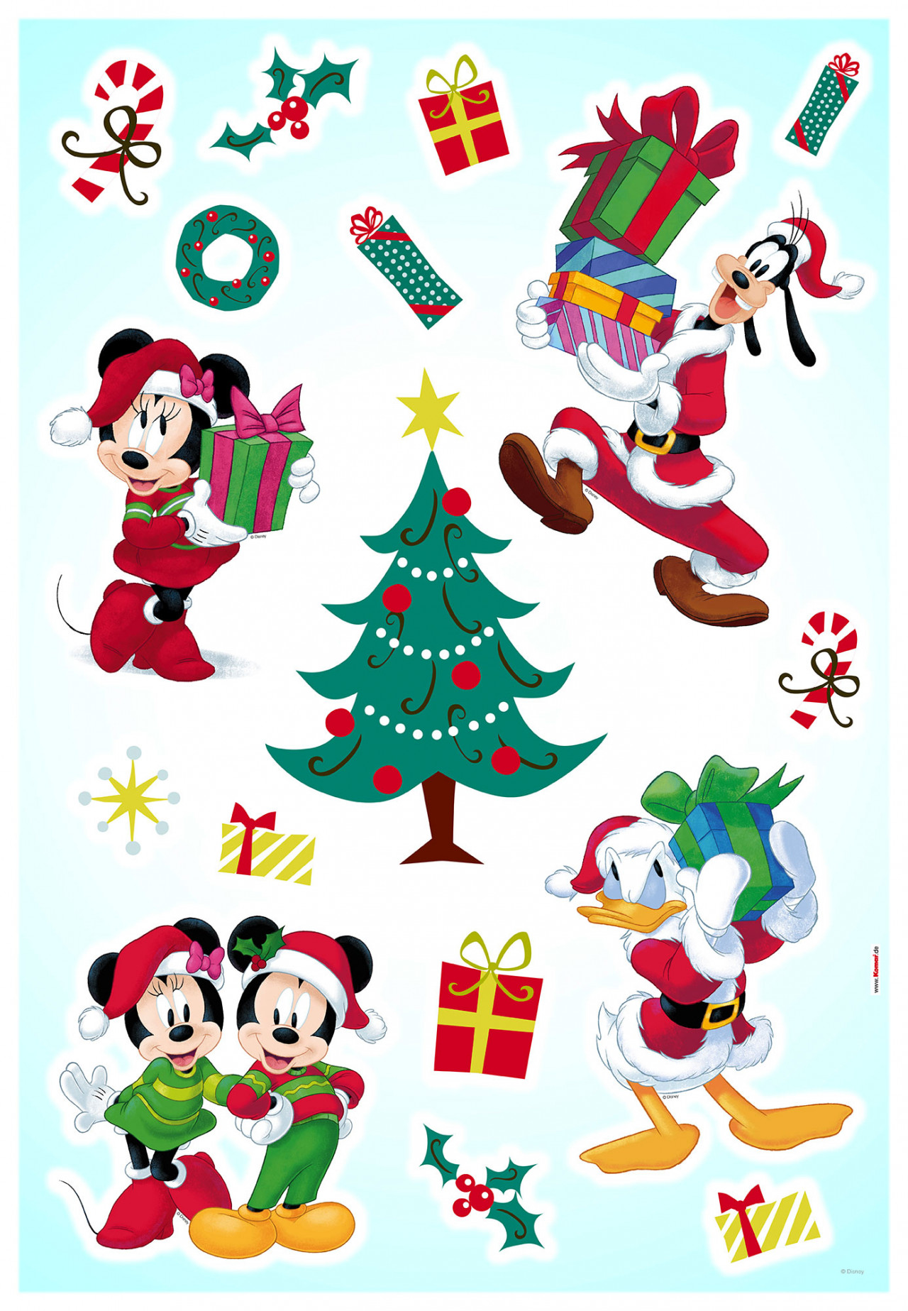 Disney Wandsticker / Wandaufkleber Mickey Maus "Mickey Christmas Presents" 50cm x 70cm