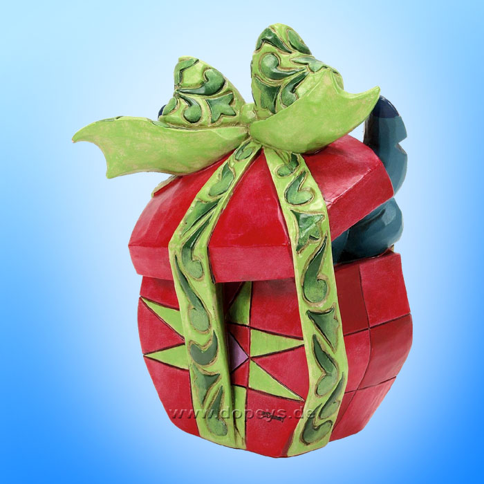 Disney Traditions Figur - Stitch schlüpft aus einem Weihnachtsgeschenk (Holiday Mischief) von Jim Shore 6016884