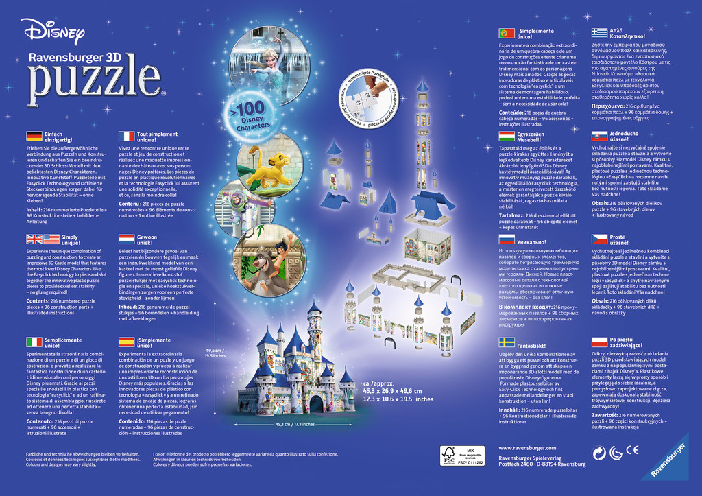 Disney 3D Puzzle "Disney Schloss" von Ravensburger 12587